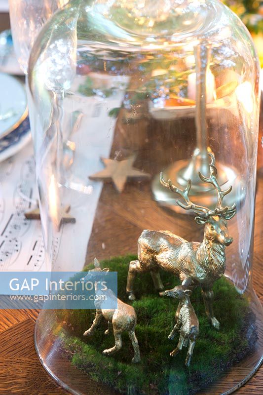 Detail of outside dining table Christmas decoration