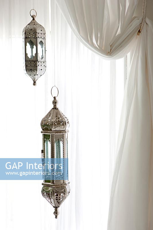 Detail of ornate hanging lanterns