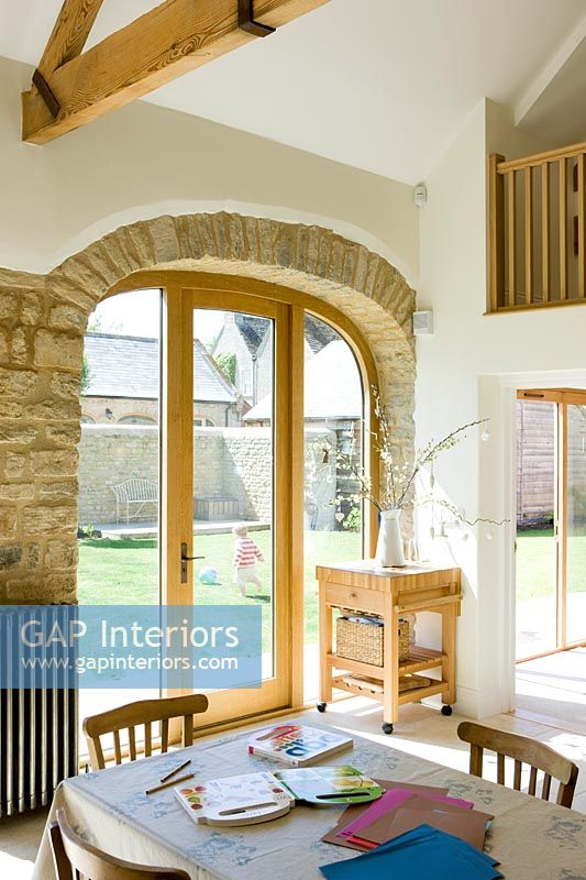 Arched stone doorway of barn conversion