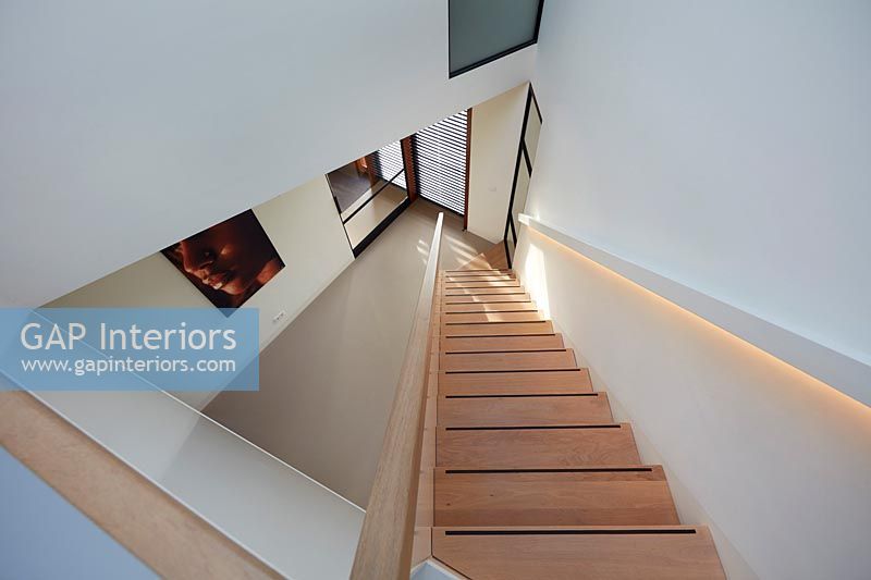 Contemporary wooden staircase