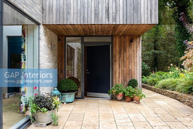 Exterior of door - timber clad modern house