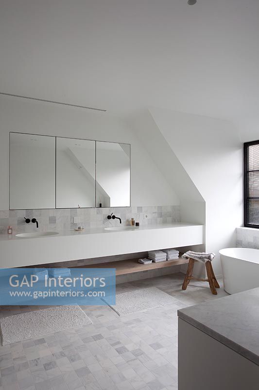 Contemporary bathroom with double sink