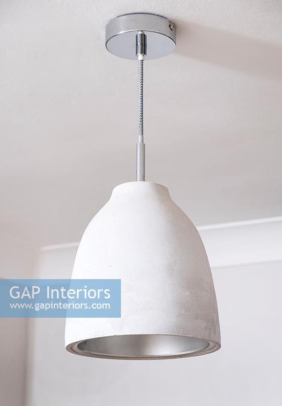 White and silver ceiling light