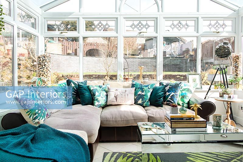 Modern conservatory with sofa
