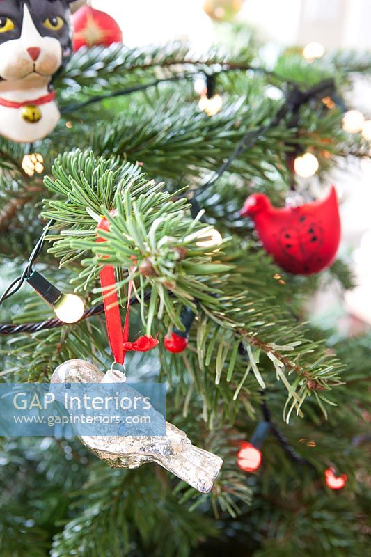 Detail of Christmas decoration on tree 