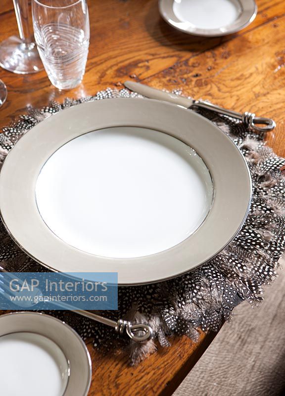 Place setting on dining table 