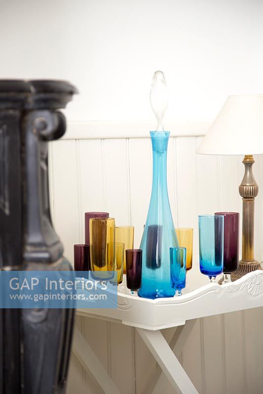 Collection of colourful glassware 