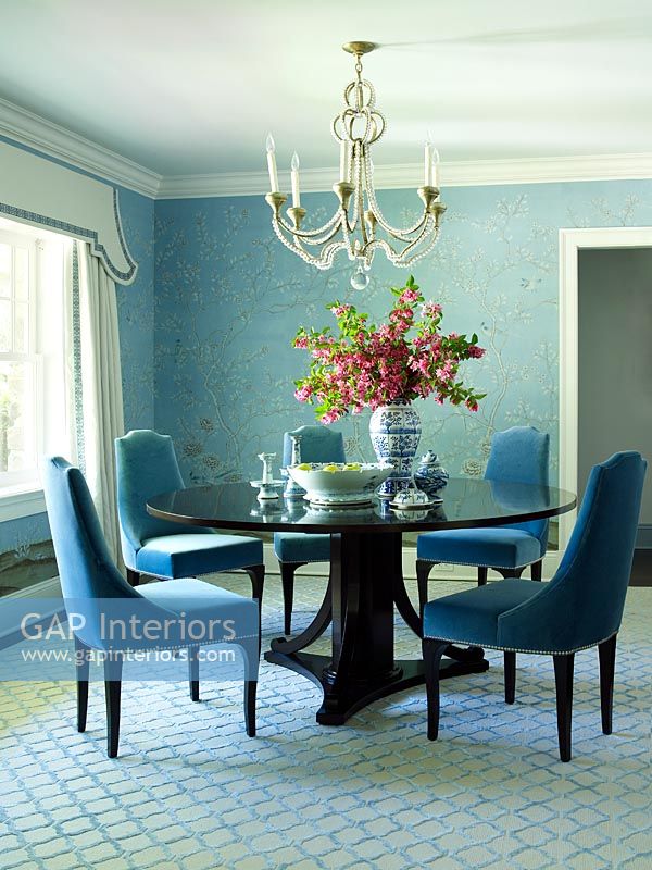 Blue dining room 