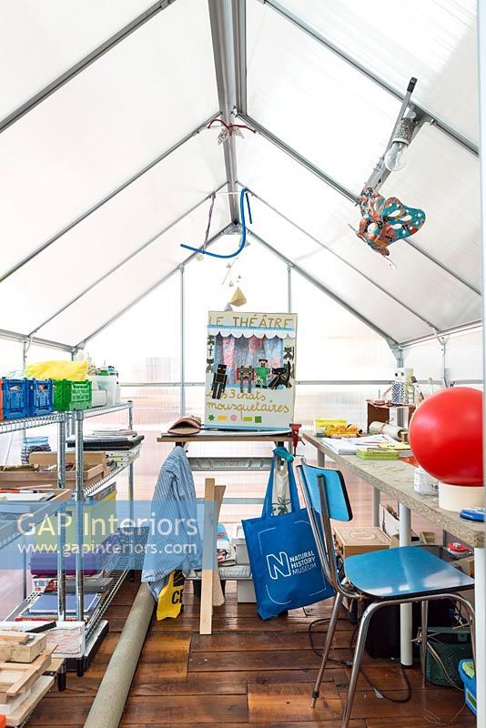 Childrens workshop inside greenhouse 