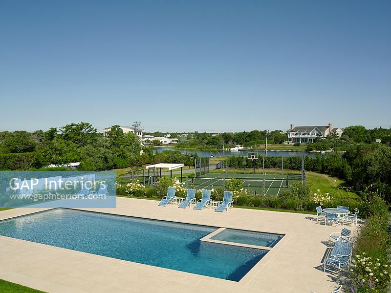 Modern swimming pool with terrace 