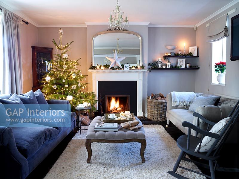 Traditional living room at Christmas