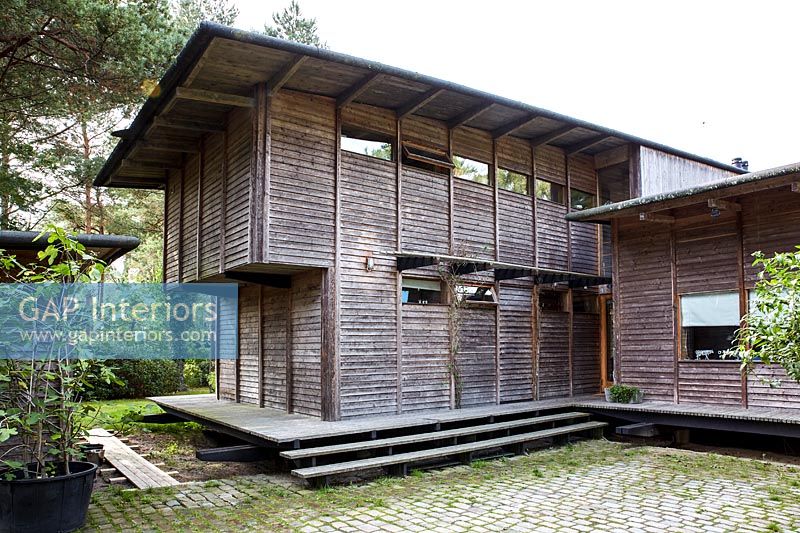 Exterior of wooden house 