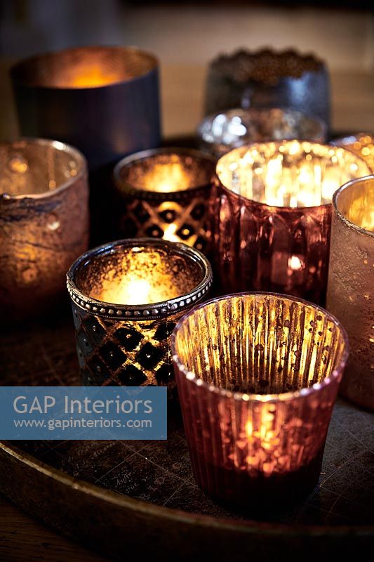 Group of glass tealight holders