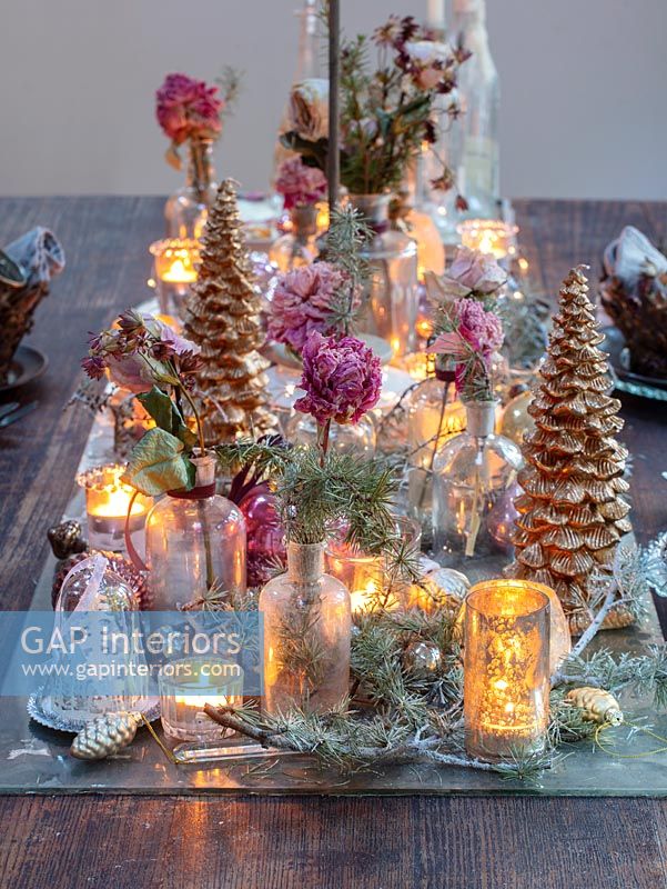 Dining table centrepiece for Christmas 