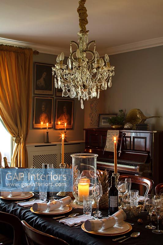 Classic dining room dressed for Christmas 