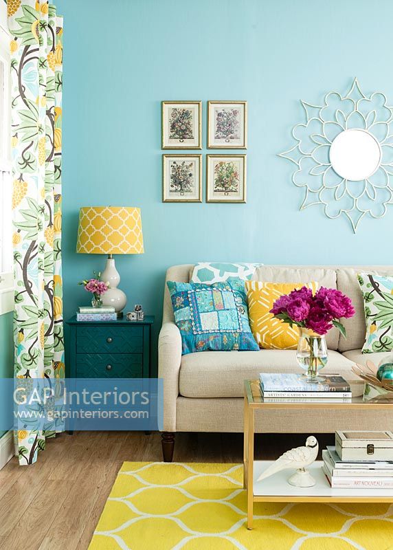 Modern colourful living room 