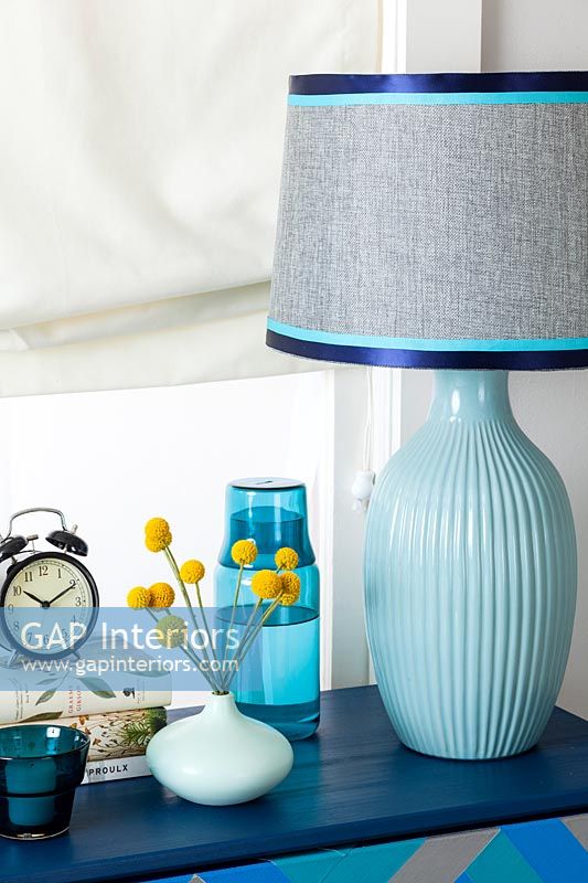 Lamp on bedside table 