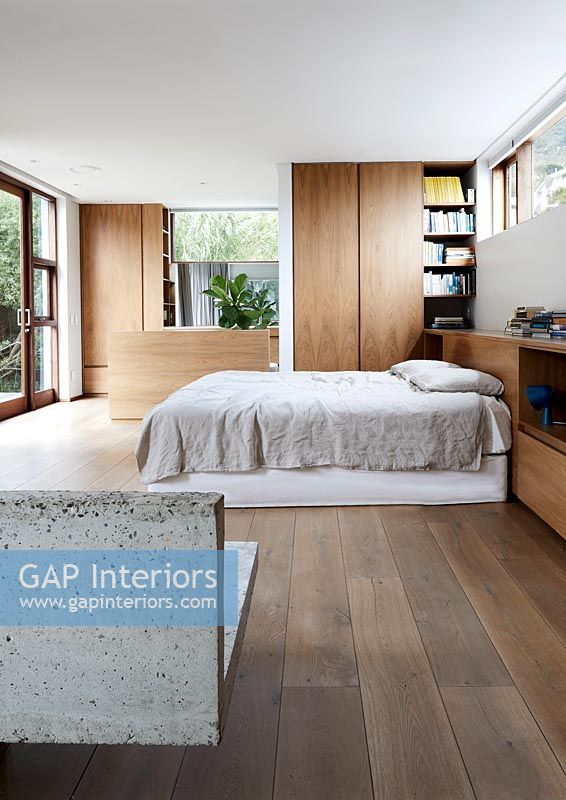 Contemporary wooden bedroom 