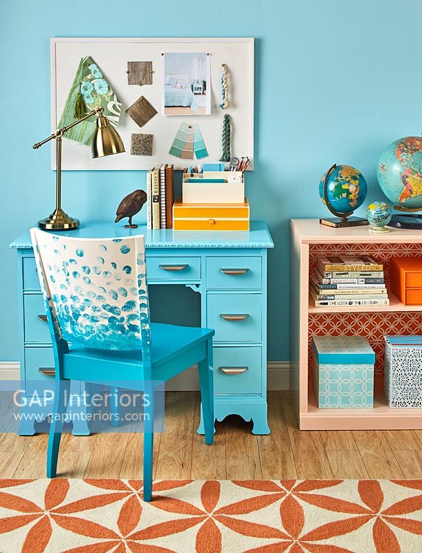 Turquoise home office 