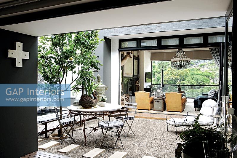 Modern dining terrace