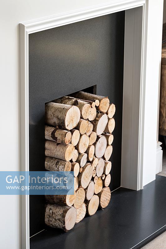 Log stack in fireplace 