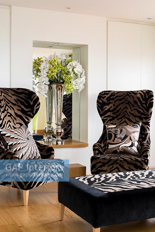 Animal print armchairs 