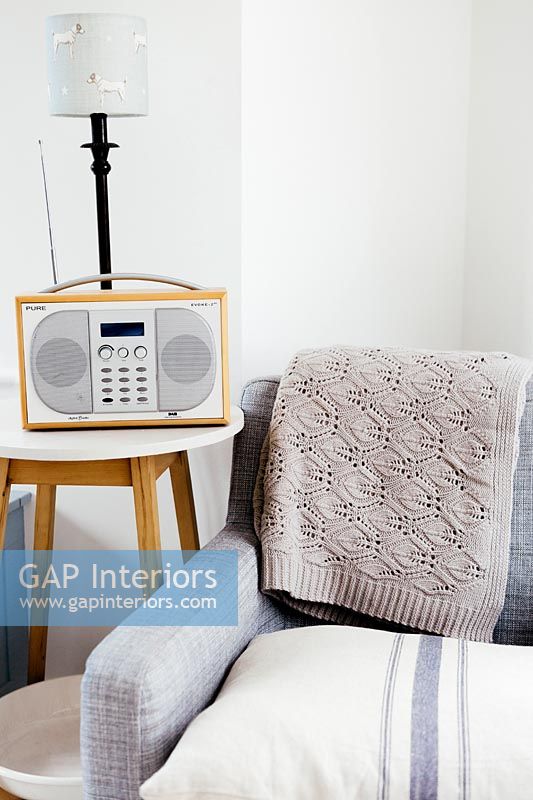 Modern armchair with radio 