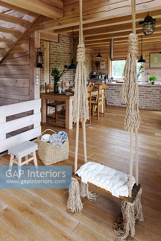 Swing in cottage house