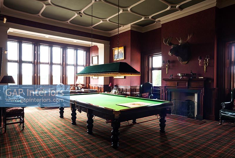 Classic games room with snooker table 