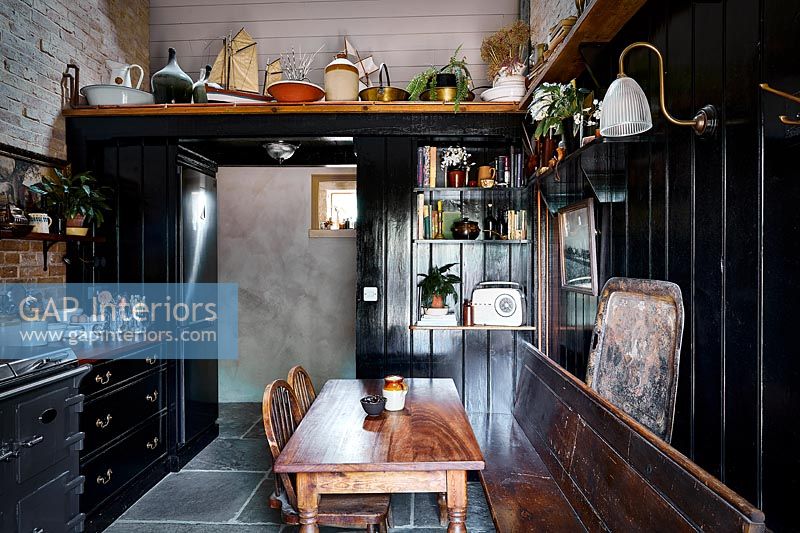 Black painted country kitchen-diner 