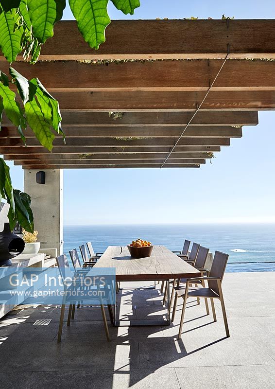 Modern patio with sea view 