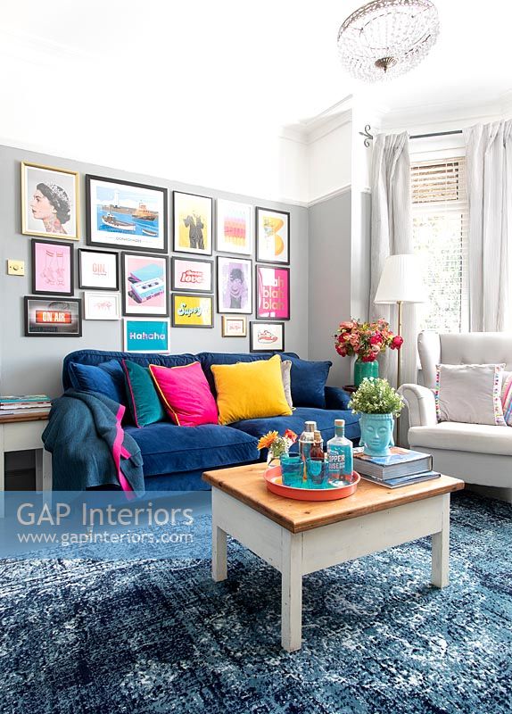 Modern colourful living room 