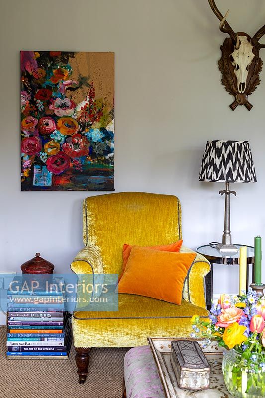 Eclectic living room detail 