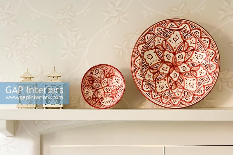 Ornate plates on display 
