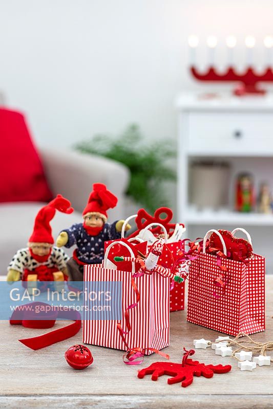 Christmas gifts on tables