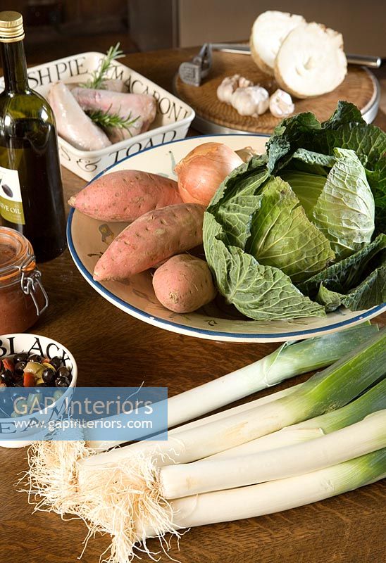 County vegetables on table 