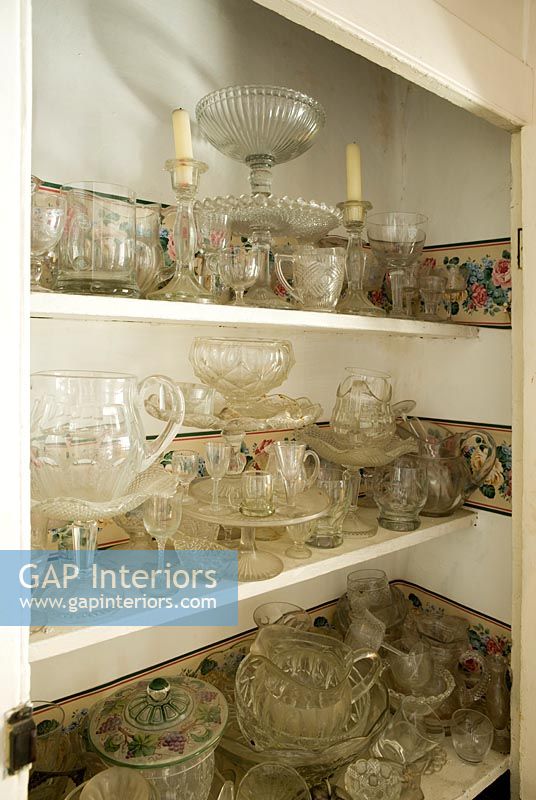 Display of antique glassware