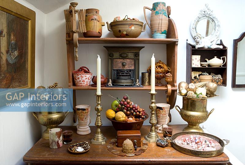 Selection of antiques on display 