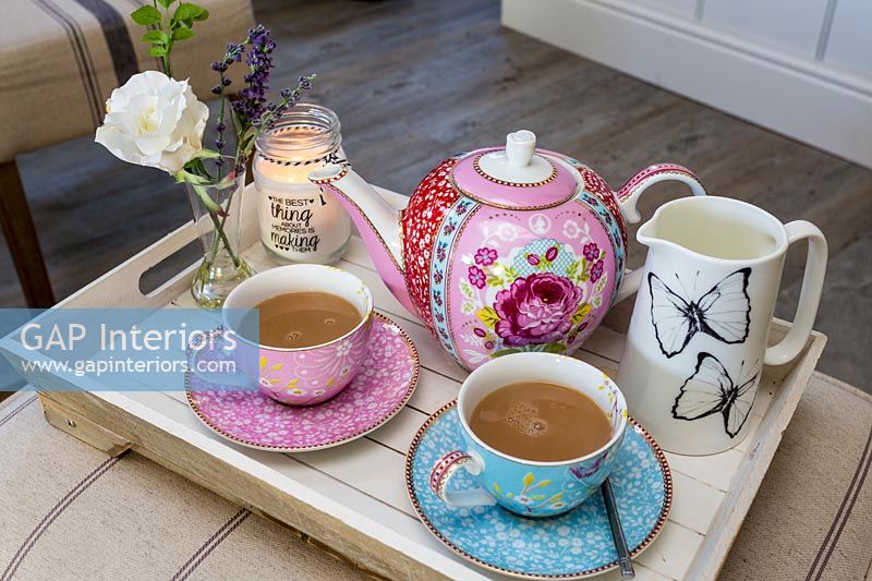 Colourful tea tray 