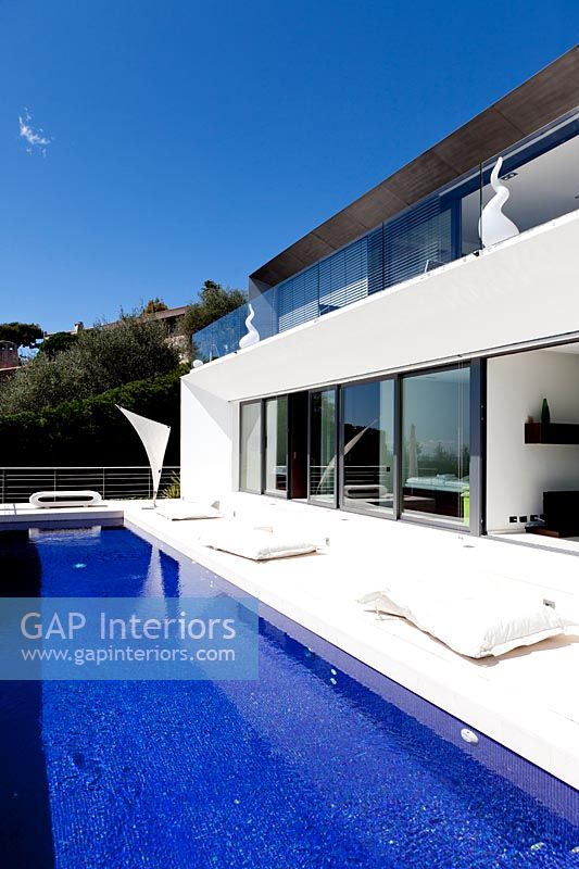 Modern terrace with swimming pool 