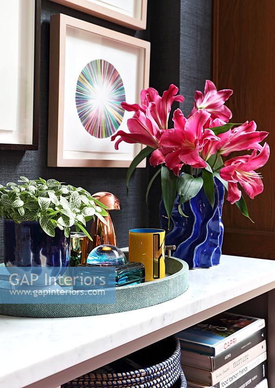 Modern vases with flowers 