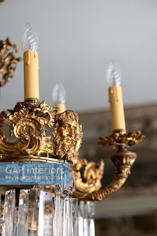 Detail of gilded chandelier