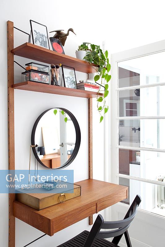 Compact dressing table and shelf unit 