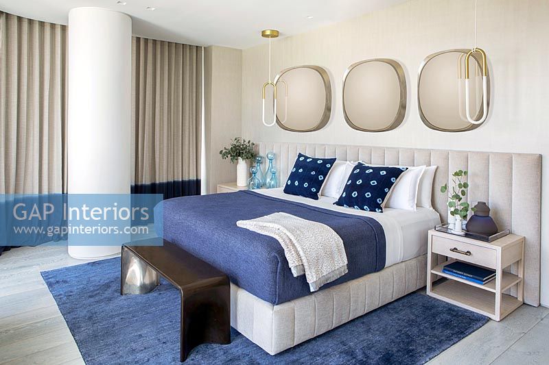 Bedroom in style of ocean liner luxury cabin 