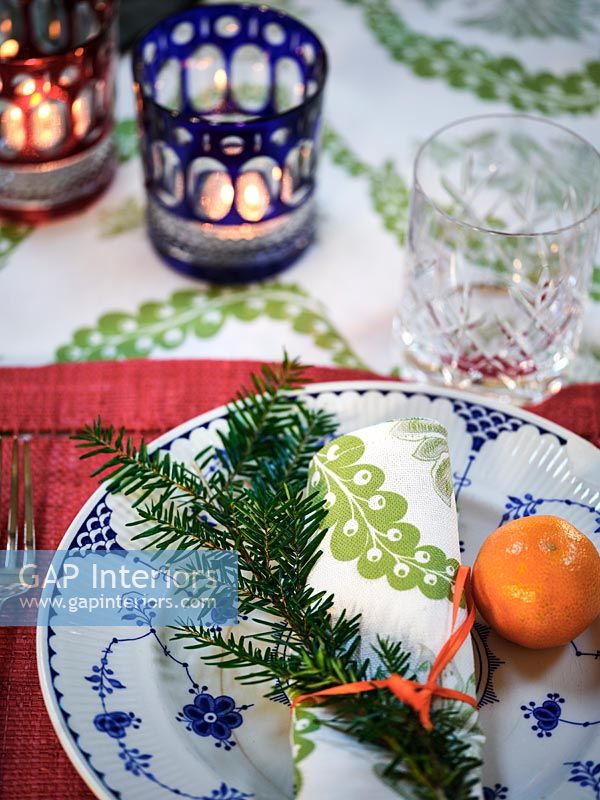 Detail of Christmas dining table 