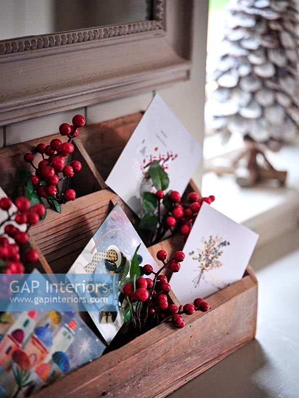 Close up of Christmas cards