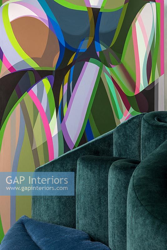 Colourful patterned wallpaper 