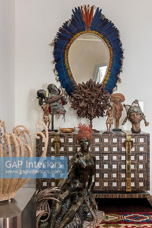 Unusual mirrors and sculptures 