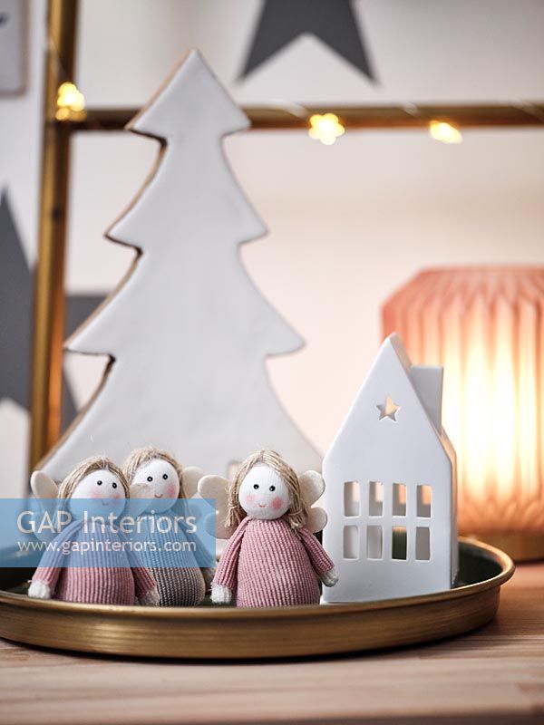 Christmas decorations in modern childrens room 