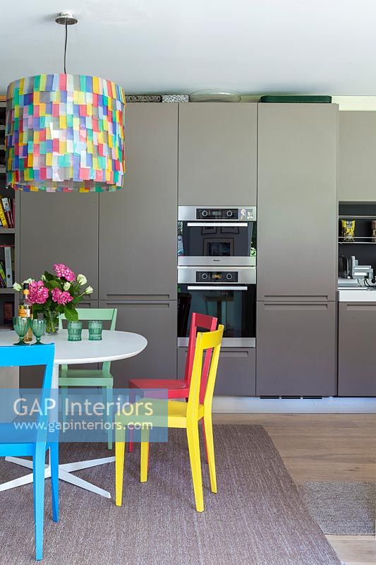 Modern kitchen with colourful furniture 